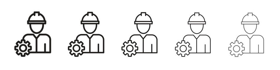 Civil Engineer icon in trendy filled solid style in black and white colors