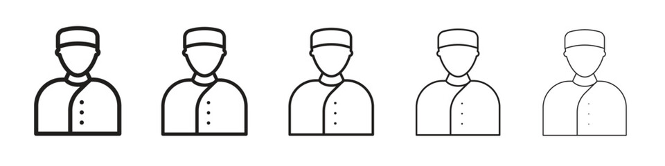 Concierge icon in trendy filled solid style in black and white colors