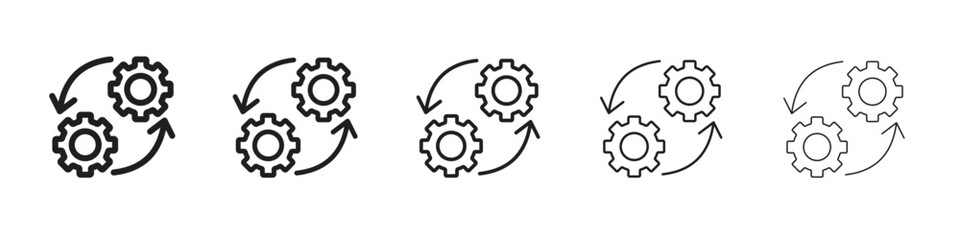 Devops icon in trendy filled solid style in black and white colors