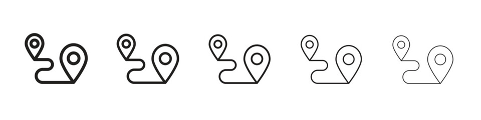 Distance icon in trendy filled solid style in black and white colors