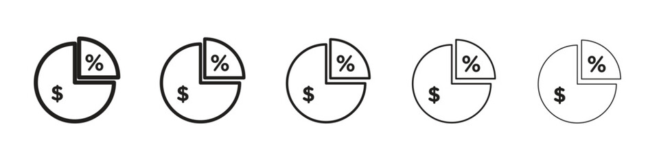 Dividend yield icon in trendy filled solid style in black and white colors