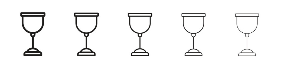Goblet icon in trendy filled solid style in black and white colors
