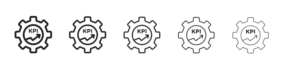 KPI icon in trendy filled solid style in black and white colors