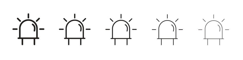 LED icon in trendy filled solid style in black and white colors