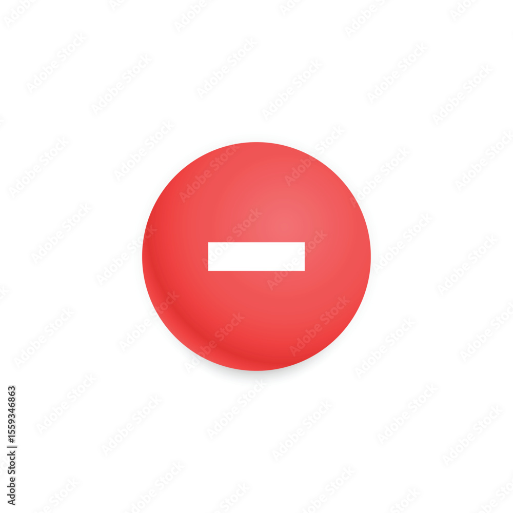 Poster red decline button design. red cancel button design. vector illustration.