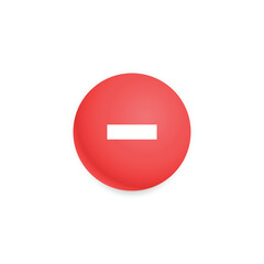 Red decline button design. Red cancel button design. Vector illustration. 