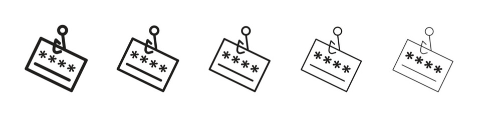 Password phishing icon in trendy filled solid style in black and white colors
