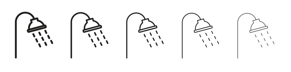 Shower Head icon in trendy filled solid style in black and white colors