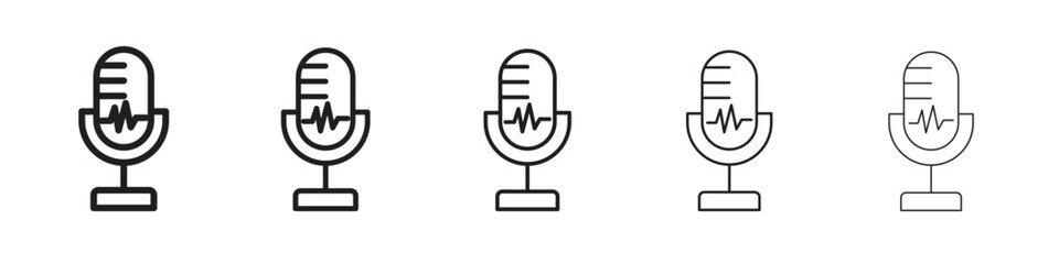Voice recognition icon in trendy filled solid style in black and white colors