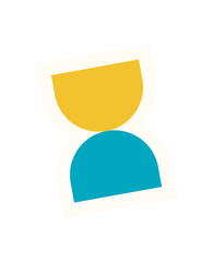 Brutalist abstract shape sticker. Bold geometric figure in flat form. Unique icon, contemporary element, and modern design, ideal for graphic projects and artistic illustrations.