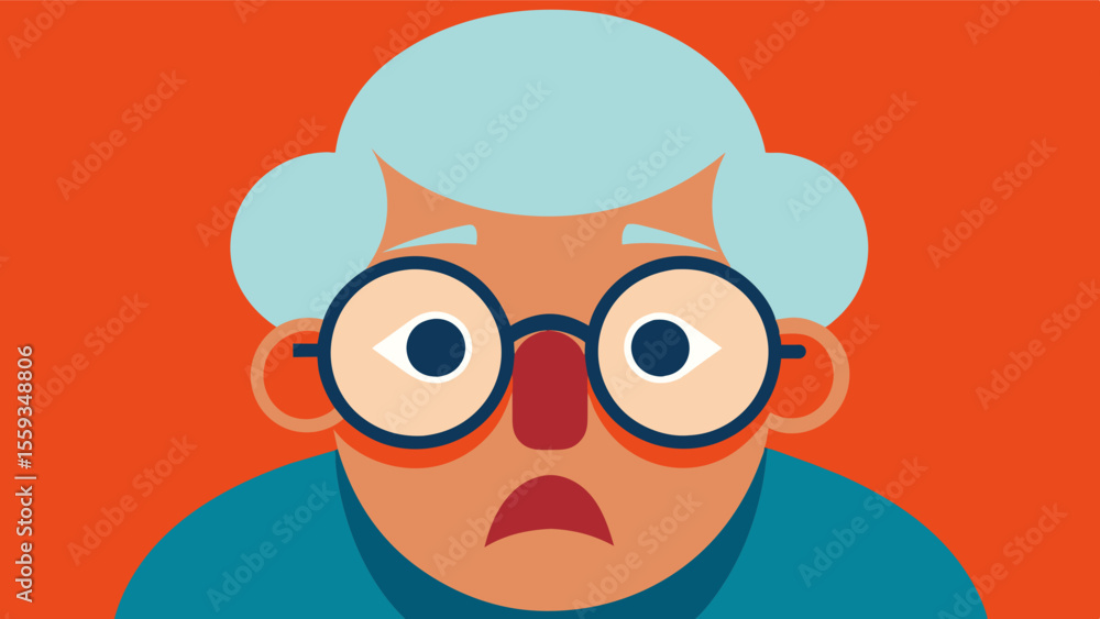 Aufkleber the glasses on the end of their nose slide down as the elderly person squints at the page in confusi