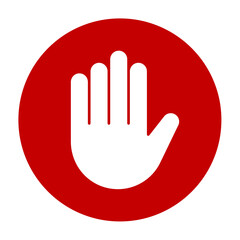 Fototapeta premium Stop Hand Sign Vector Icon.