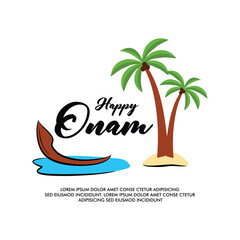 vector happy Onam design with white background happy banner design vector illustration 
