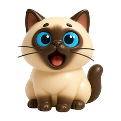 Naklejka premium PNG Cute cartoon cat figurine
