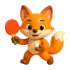 Fototapeta premium PNG Playful fox playing ping-pong