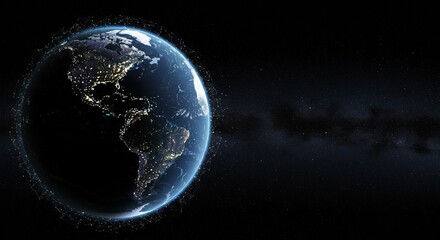 
Planet Earth surrounded by communication satellites