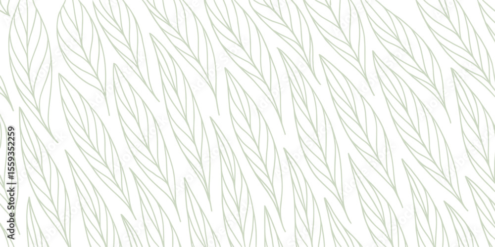 Poster light green leaf pattern vector background with subtle lines for fresh designs