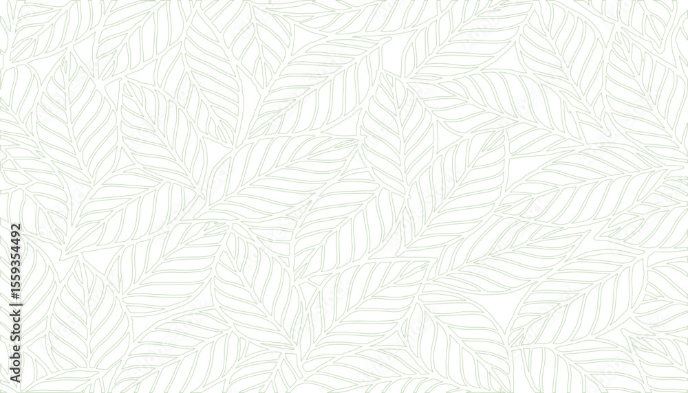 Poster subtle leaf pattern vector background with delicate foliage design for textile and decor