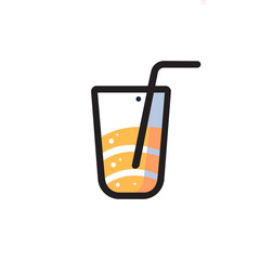 Simple glass drink icon design vector
