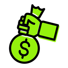 Secured Cash Loan and Money Lending Icon from Financial Services Collection (Solid Color Lineal style)