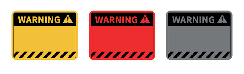 Warning signs and symbols in yellow and black - Vector illustration