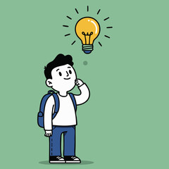 Creative Thinking Boy Icon