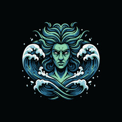 Mythical Medusa Head Emblem