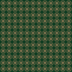seamless oval flower vector line art. flower patterns vector in gold and green color.