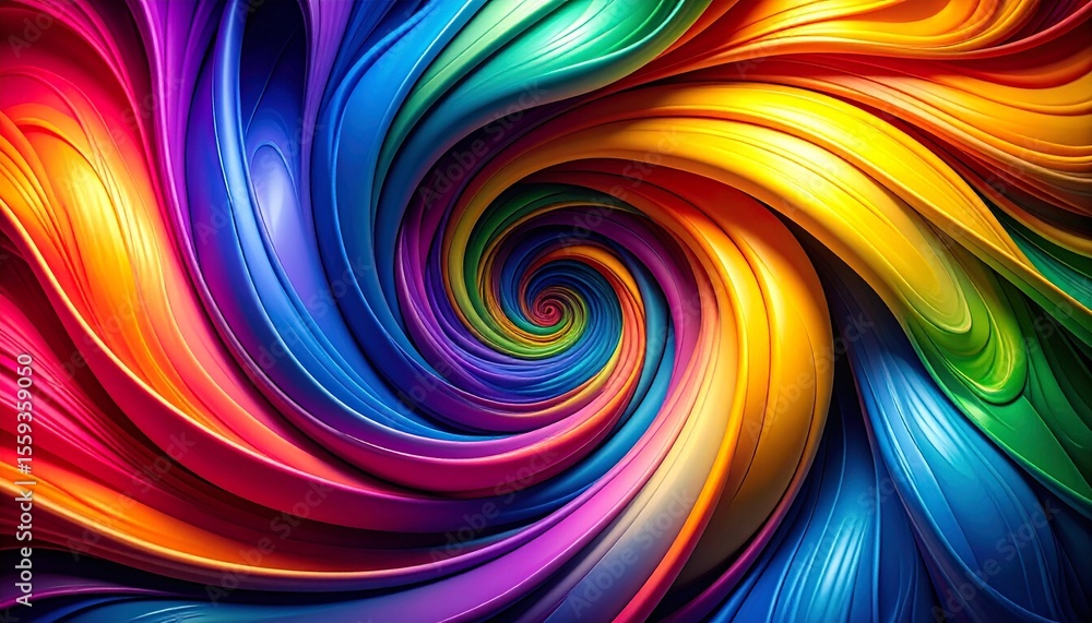 Poster a vibrant and colorful swirl of rainbow hues creates a mesmerizing abstract design with a dynamic se