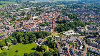Aerial view of the old town of the city Groningen in the Netherlands on a sunny day in summer	
