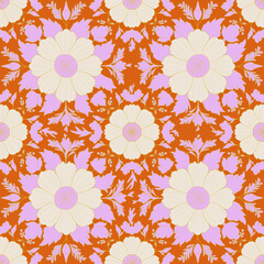 Beautiful flowers seamless pattern design 