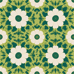 Beautiful flowers seamless pattern design 