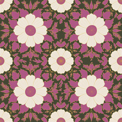 Beautiful flowers seamless pattern design 