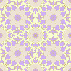 Beautiful flowers seamless pattern design 
