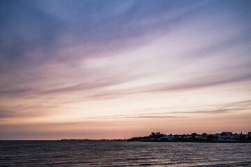 Naklejka premium Sunset over Fouras, Fouras-les-Bains, Charente-Maritime, Nouvelle-Aquitaine, France, Europe