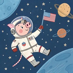 seamless pattern with snowman and snowflakes