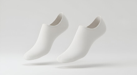 Elegant White NoShow Socks Minimalist Product Photography.