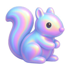 PNG Holographic squirrel digital art.