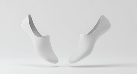 Obraz premium Floating White NoShow Socks Minimalist Product Mockup.