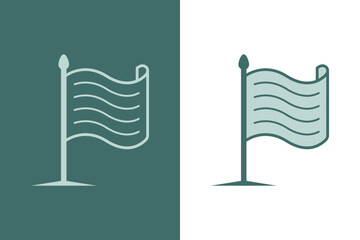 simple concept logo icon flag combination document