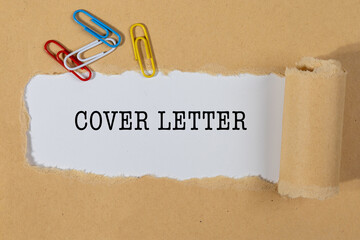 The Text “COVER LETTER” Appearing Behind Torn Brown Paper – Career & Job Application Concept