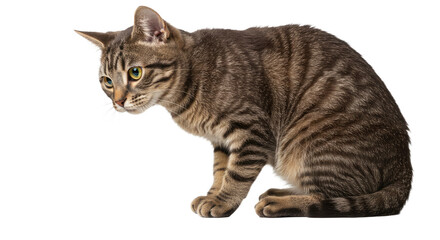 Tabby Cat Profile Studio Shot.