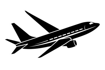 White background vector illustration of an airplane for commercial airline travel and aviation