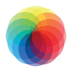 Fototapeta premium Circular palette of all colors of the rainbow on a white background - Vector illustration