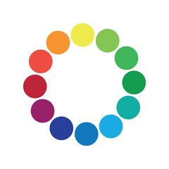 Circular palette of all colors of the rainbow on a white background - Vector illustration