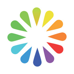 Circular palette of all colors of the rainbow on a white background - Vector illustration