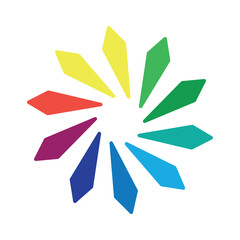 Circular palette of all colors of the rainbow on a white background - Vector illustration