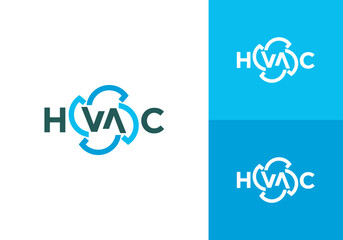 HVAC service logo design. fan and HVAC repair logo