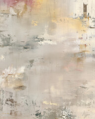 Abstract oil painting with soft colors creating a textured visual composition