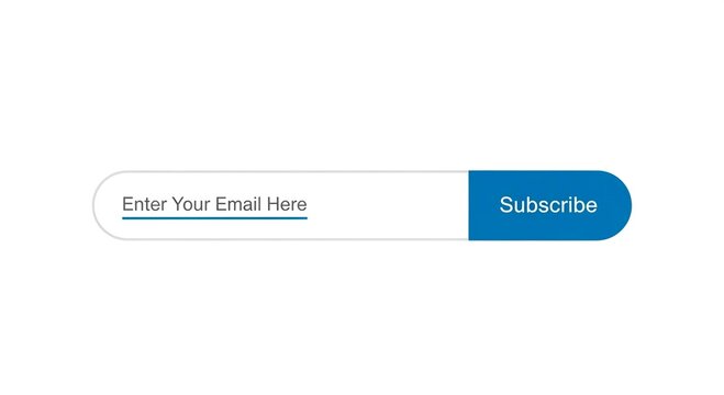 A white email subscription box with a blue subscribe button on a white background in a simple design
